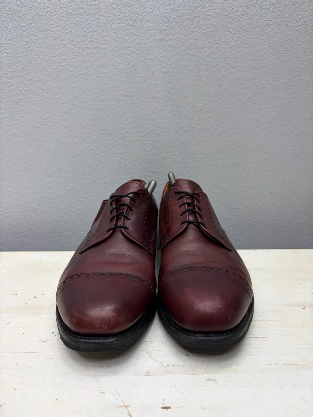 Allen Edmonds Maroon Leather Lexington Oxford Shoes Size 12